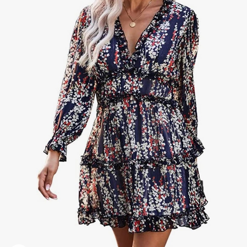 Casual V Neck Dress